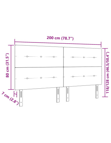 Testiera con testiera Grigio scuro 200 cm Pelle Sintetica
