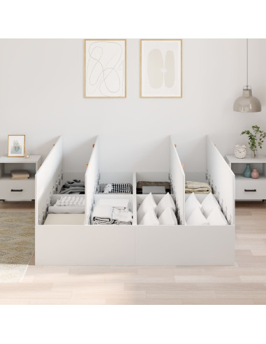 Struttura letto con contenitore Bianco 140 x 200 cm