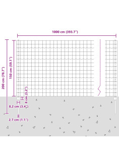 Recinzione con Posto Verde 1,5 x 10 m Acciaio 2