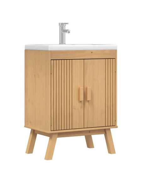 Mobiletto da Cucina 114x43x73,5 cm in Legno Massello di Pino