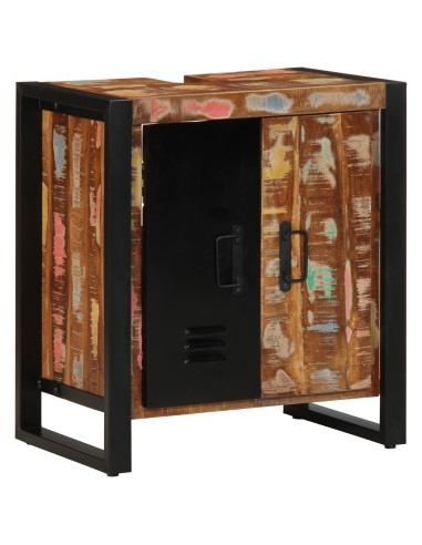 Mobile da Bagno con porta Marrone Legno Recuperato Massello