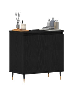 Armadio per Lavabo da Bagno Rovere Nero 58 x 33 x 60 cm 2