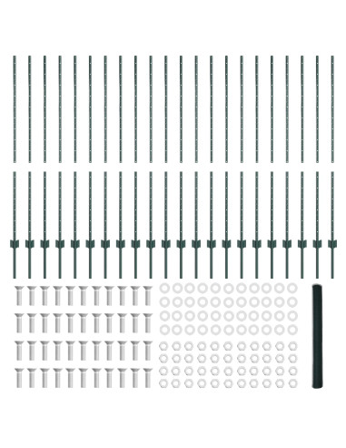 Recinzione con Posto Verde 1,4 x 50 m Acciaio e PVC