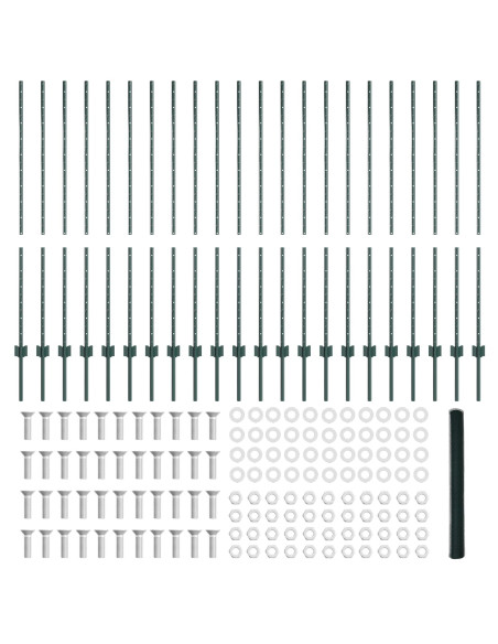 Recinzione con Posto Verde 1,4 x 50 m Acciaio e PVC