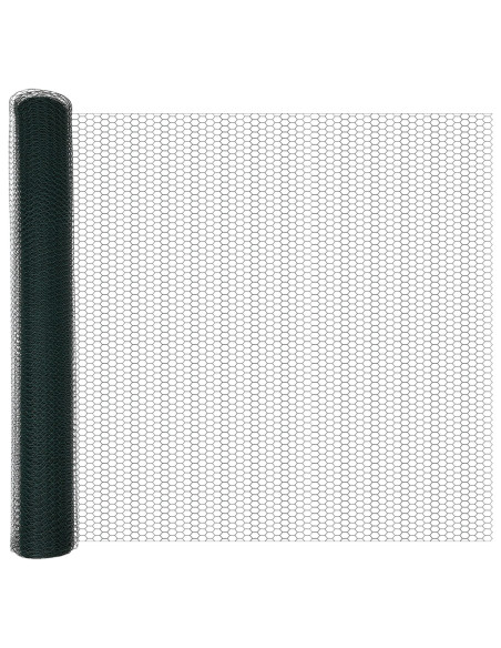 Post di Recinzione  11 pz U-Channel Verde 140 cm Acciaio, Recinzione Esagonale  Verde 1,4x50 m Acciaio