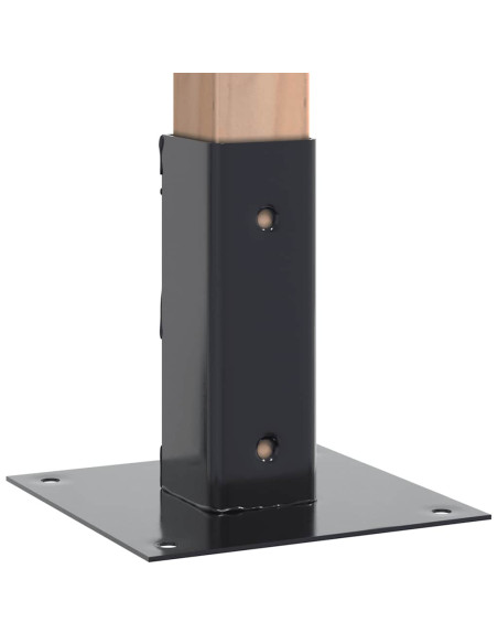 Basi per Pali Quadrati 4 pz 46x46 mm Acciaio Verniciato Polvere