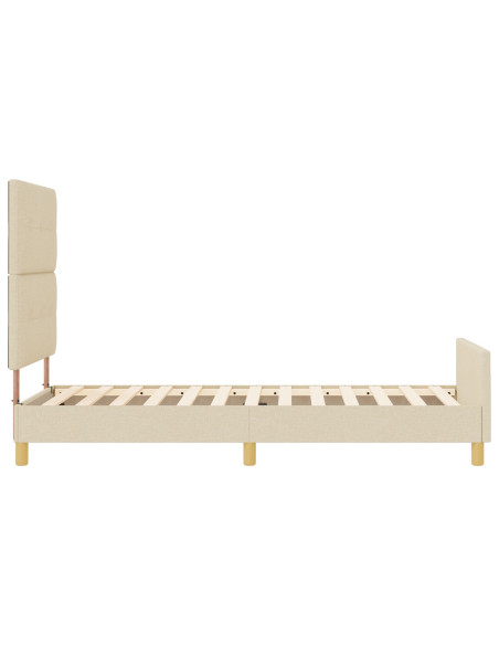 Struttura del letto con testiera Crema 90 x 190 cm Tessuto