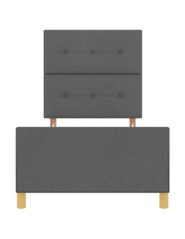Struttura del letto Grigio scuro 90 x 200 cm Tessuto