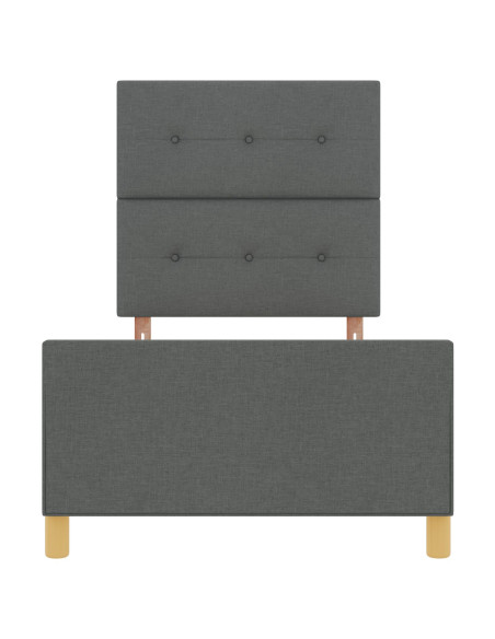 Struttura del letto Grigio scuro 90 x 200 cm Tessuto