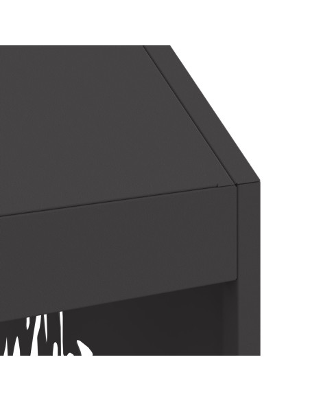 Focolare Nero 50x50x100 cm Acciaio