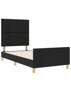 Struttura del letto con testiera Nero 100 x 200 cm Tessuto