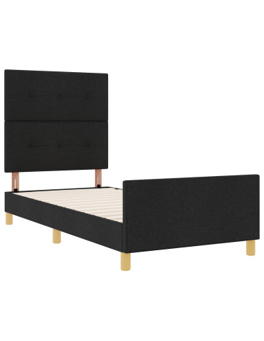 Struttura del letto con testiera Nero 100 x 200 cm Tessuto