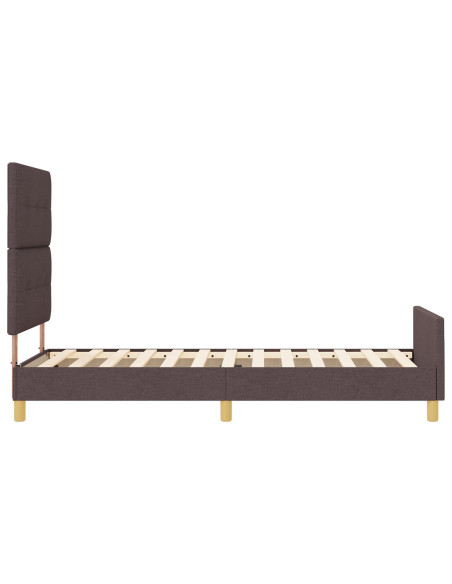 Struttura Letto Marrone Scuro 100x200 cm Tessuto