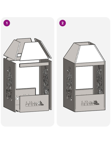 Focolare Nero 50 x 50 x 100 cm Acciaio