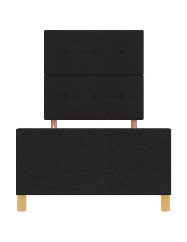 Struttura del letto con testiera Nero 90 x 200 cm Tessuto