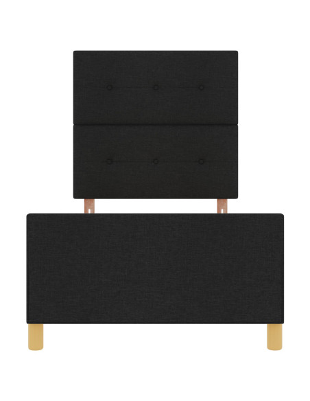 Struttura Letto in Tessuto Nero 90x200 cm