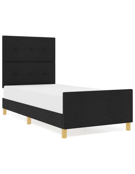 Struttura Letto in Tessuto Nero 90x200 cm