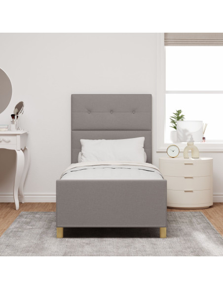 Struttura per Letto Tortora 90x200 cm Tessuto