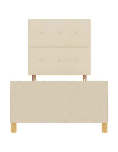 Struttura del letto con testiera Crema 90 x 200 cm Tessuto