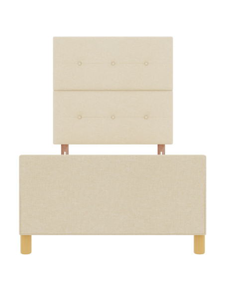 Struttura del letto con testiera Crema 90 x 200 cm Tessuto
