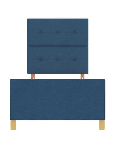 Struttura del letto con testiera Blu 90 x 200 cm Tessuto