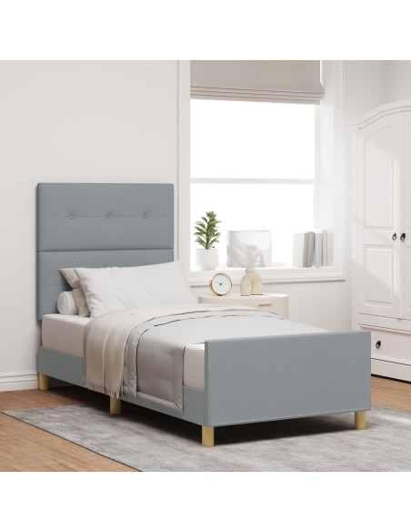 Struttura letto  Grigio chiaro 100x200 cm in tessuto