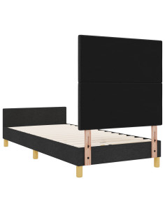 Struttura del letto con testiera Nero 100 x 200 cm Tessuto 2