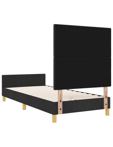 Struttura del letto con testiera Nero 100 x 200 cm Tessuto