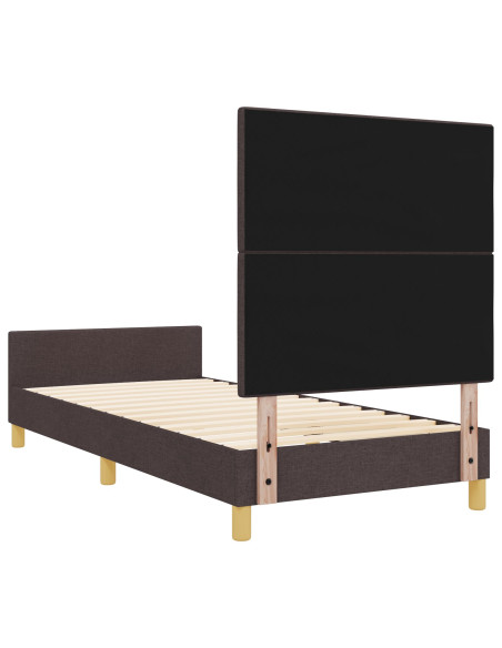 Struttura Letto Marrone Scuro 100x200 cm Tessuto