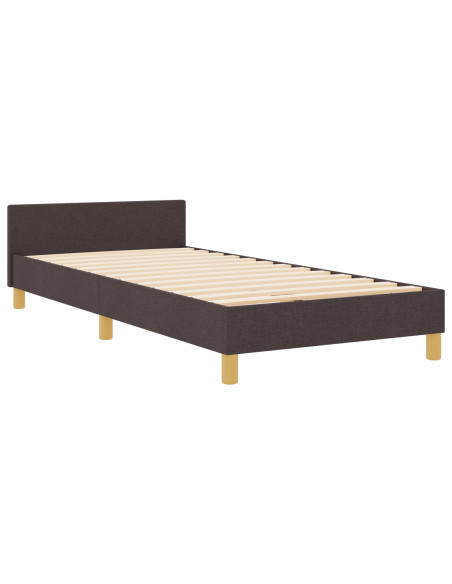 Struttura Letto Marrone Scuro 100x200 cm Tessuto