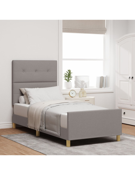 Struttura Letto Tortora 100x200 cm in Tessuto