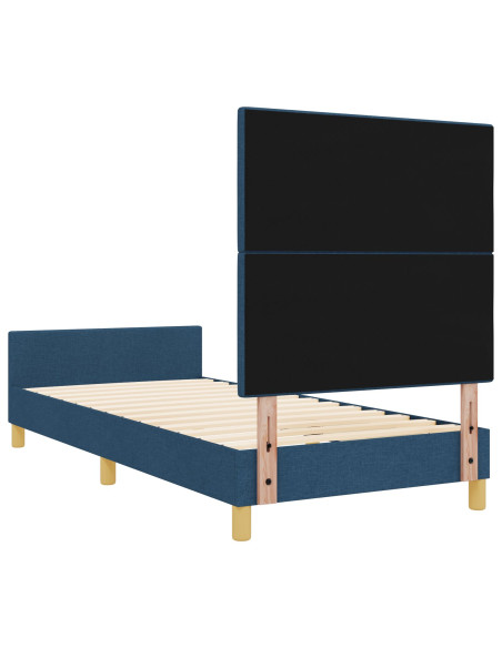 Struttura del letto con testiera Blu 100 x 200 cm Tessuto