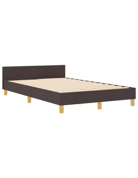 Struttura Letto in Tessuto Marrone Scuro 120x190 cm
