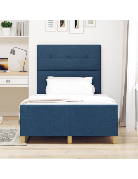 Struttura del letto con testiera Blu 120 x 190 cm Tessuto