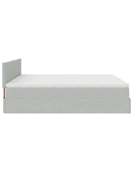 Struttura Letto Pouf con Materasso 160x200 cm in Velluto