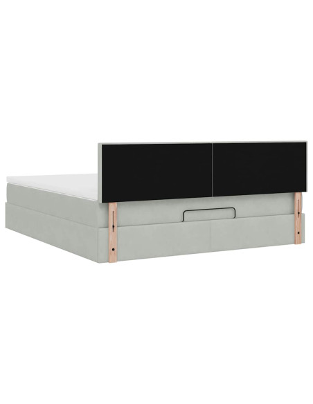 Struttura Letto Pouf con Materasso 160x200 cm in Velluto