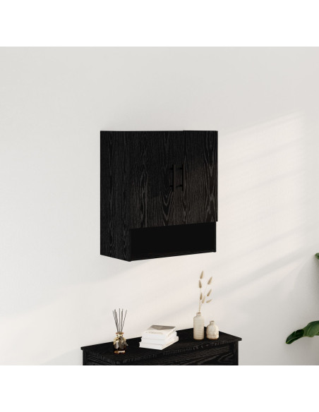 Mobile a muro  Nero Rovere 60x31x70 cm Legno ingegnerizzato