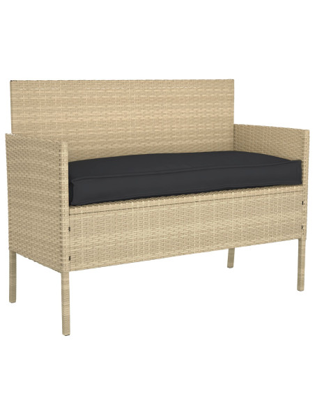 Cuscino esterno  Nero Poliestere 110 x 40 x 8 cm Cuscino