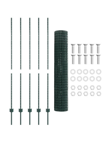 Recinzione con Posto Verde 1,6 x 10 m Acciaio e PVC