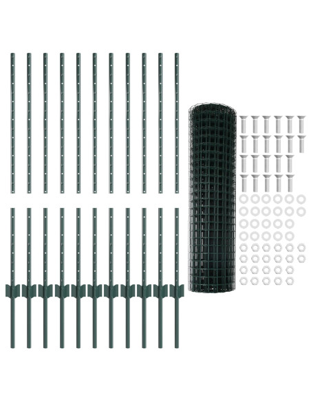 Recinzione con Posto Verde 1 x 25 m Acciaio e PVC