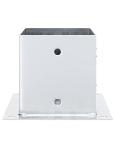 Basi per Pali Quadrate 12 pz Argento 141x141 mm Acciaio Zincato