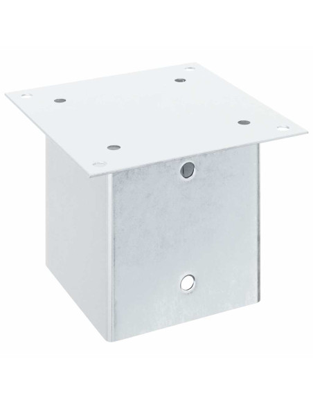 Basi per Pali Quadrate 12 pz Argento 141x141 mm Acciaio Zincato