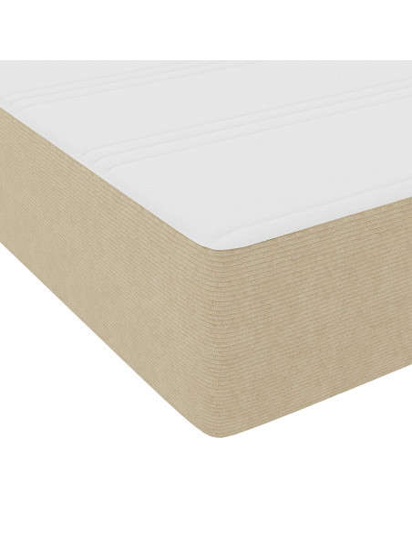 Letto con Box Spring e Materasso Verde Chiaro Grigio 90x200 cm Tessuto di Corduroy