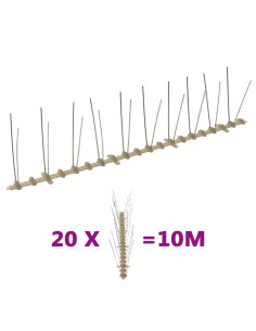 Set Dissuasori per Uccelli e Piccioni 20 pz 2 File 10 m 2