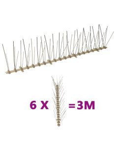 Set Dissuasori per Uccelli e Piccioni 6 pz 5 File 3 m 2