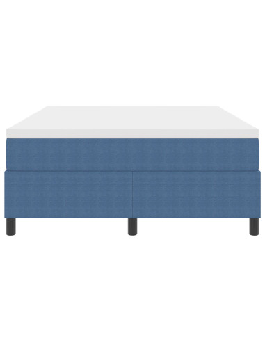 Letto a molle Blu e Bianco 140 x 190 cm Tessuto in Cords