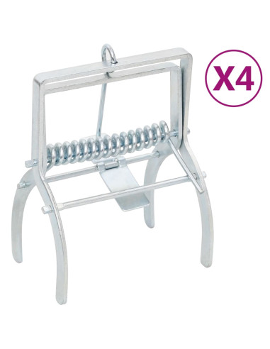 Trappole per Talpe 4 pz Argento Acciaio Zincato