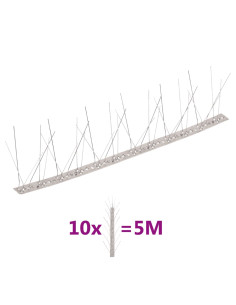 Set Dissuasori per Uccelli e Piccioni 10 pz Acciaio 5 File 5 m 2