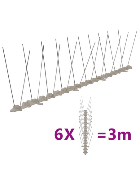 Set Dissuasori per Uccelli e Piccioni 6 pz 2 File 3 m