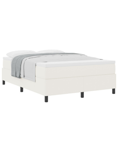 Letto con Rete e Materasso Crema 140x200 cm Tessuto di Corduroy